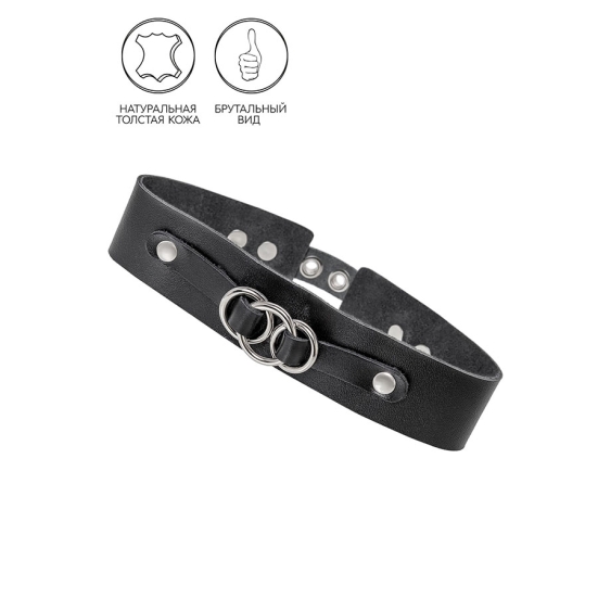 Кожаный чокер-ошейник Pecado 03120